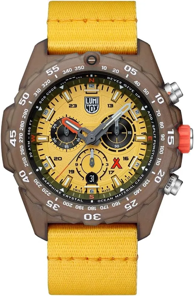 Luminox Bear Grylls Survival Master x #Tide Recycled Ocean Material Yellow Swiss Made Chronograph Watch XB.3745.ECO