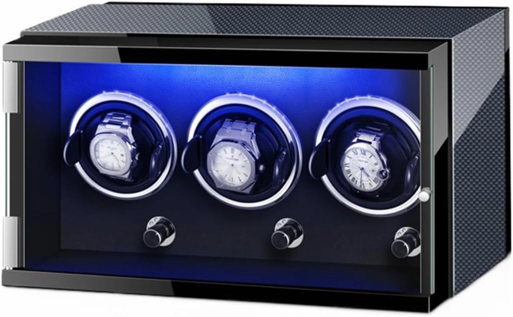 Luxury Automatic Watch Winder Box for 3 0 Automatic Watches with Built-in LED Lighting and Silent Operation Motor Display Box