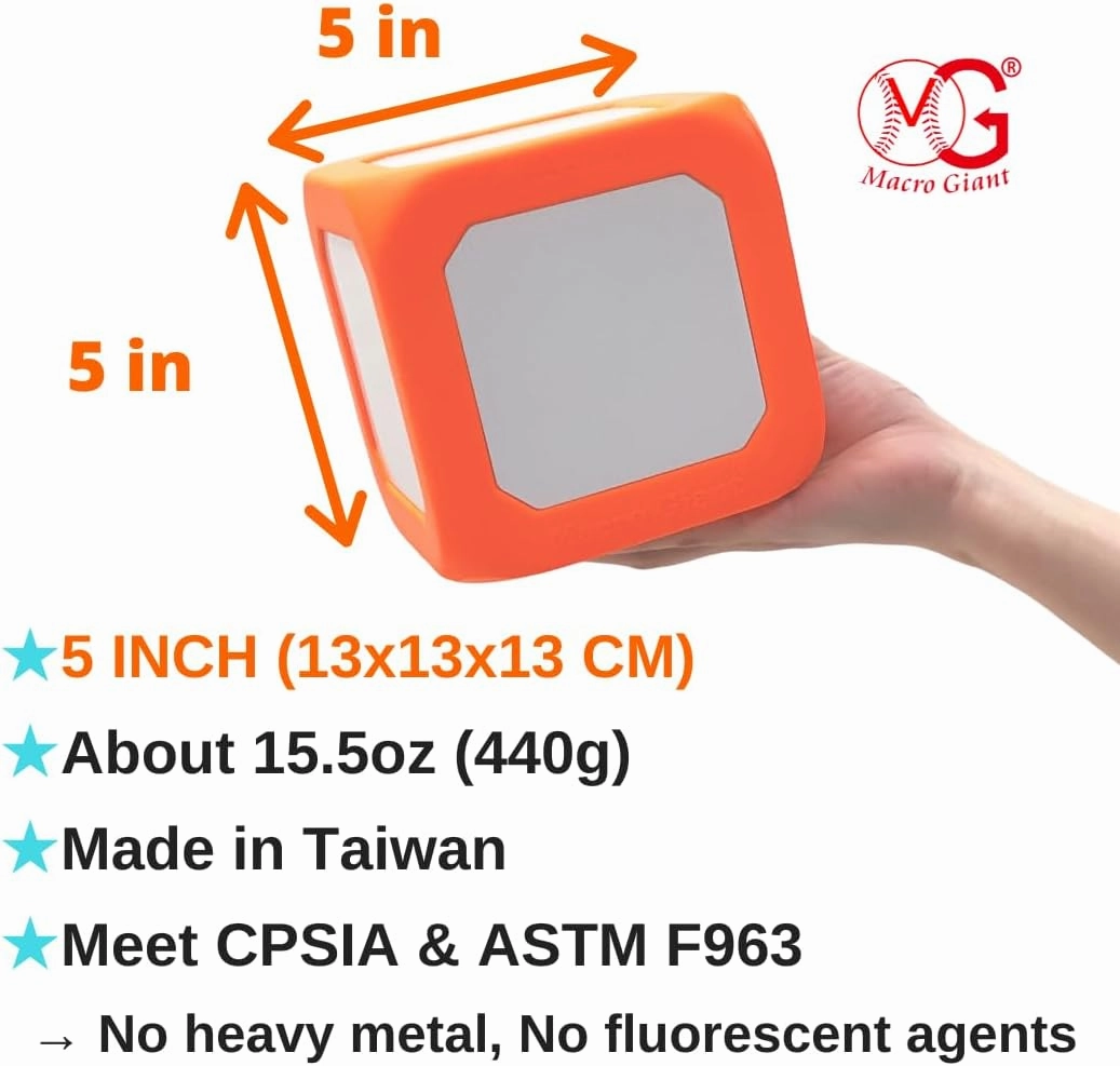 Macro Giant 5 Inch Foam Dry Erase Block, Set of 2, Neon Orange, Neon Green, White Boards, Teaching Learning Aid Tool, Kid Toy