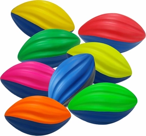 Macro Giant 5 Inch PU Foam Spiral Football, Set of 8, Assorted Colors, Training Practice, Kid Toy Sports Ball, Yard Game, Indoor Outdoor