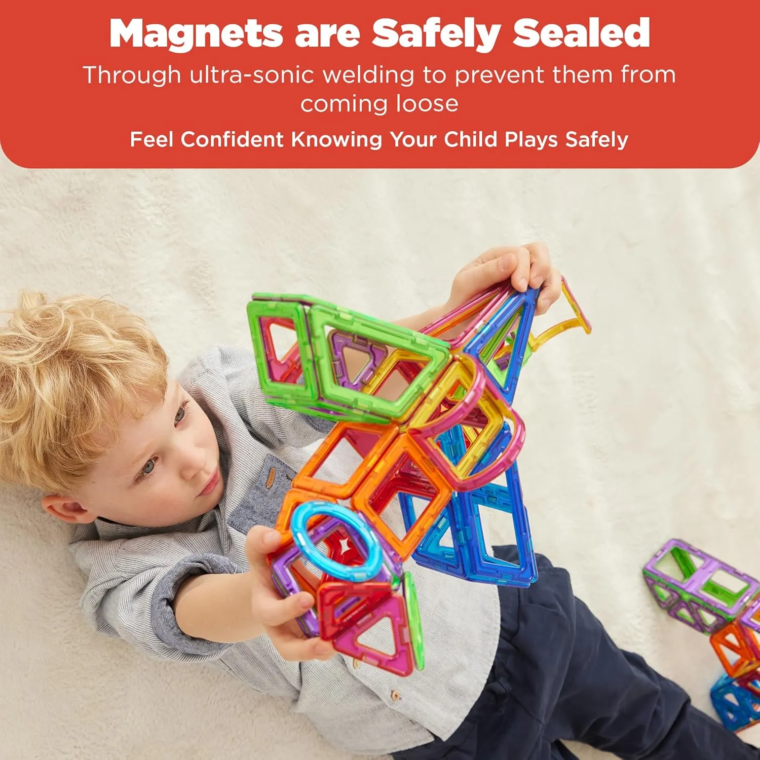 MAGFORMERS Rectangle 12 Pieces Rainbow Colors, Educational Magnetic Geometric Shapes Tiles Building STEM Toy Set Ages 3 