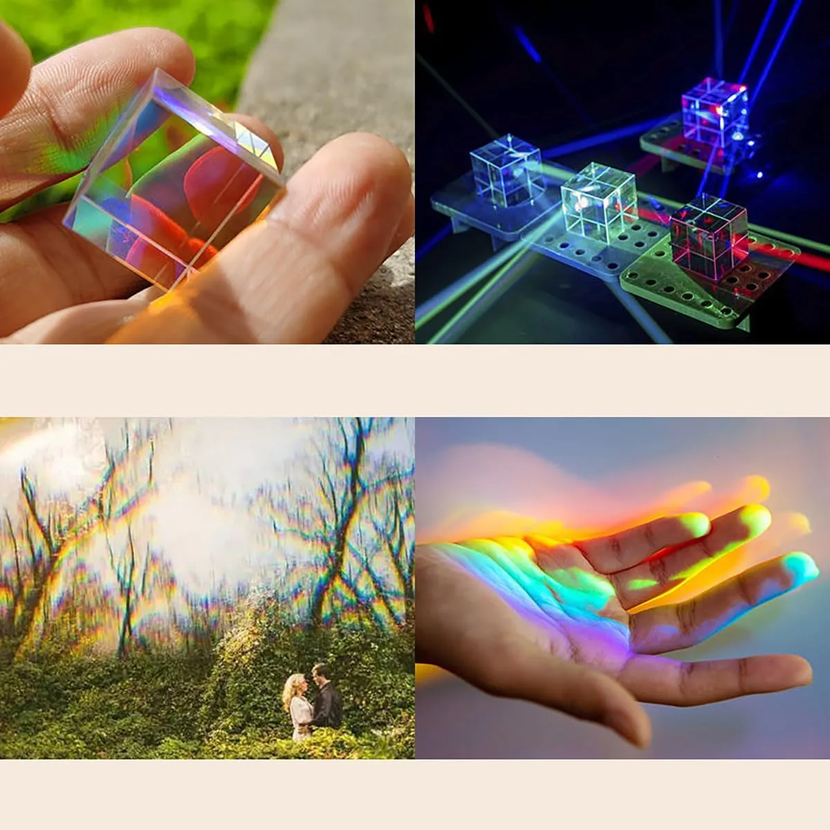 Magic Prism Cube, 2023 New Upgrade Rainbow Color Prism Cubes Sun Catcher, Magic Prism Cube Crystal, Glass Prisms Mini Cube Optical Cube, Mini Cube Puzzle Party Favors for Kids (25 * 25mm)