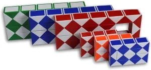 Magic Snake Cube Twist Puzzle Bundle of 6! 3 Mini Cubes and 3 Large Cubes (Bundle 6 Pack)