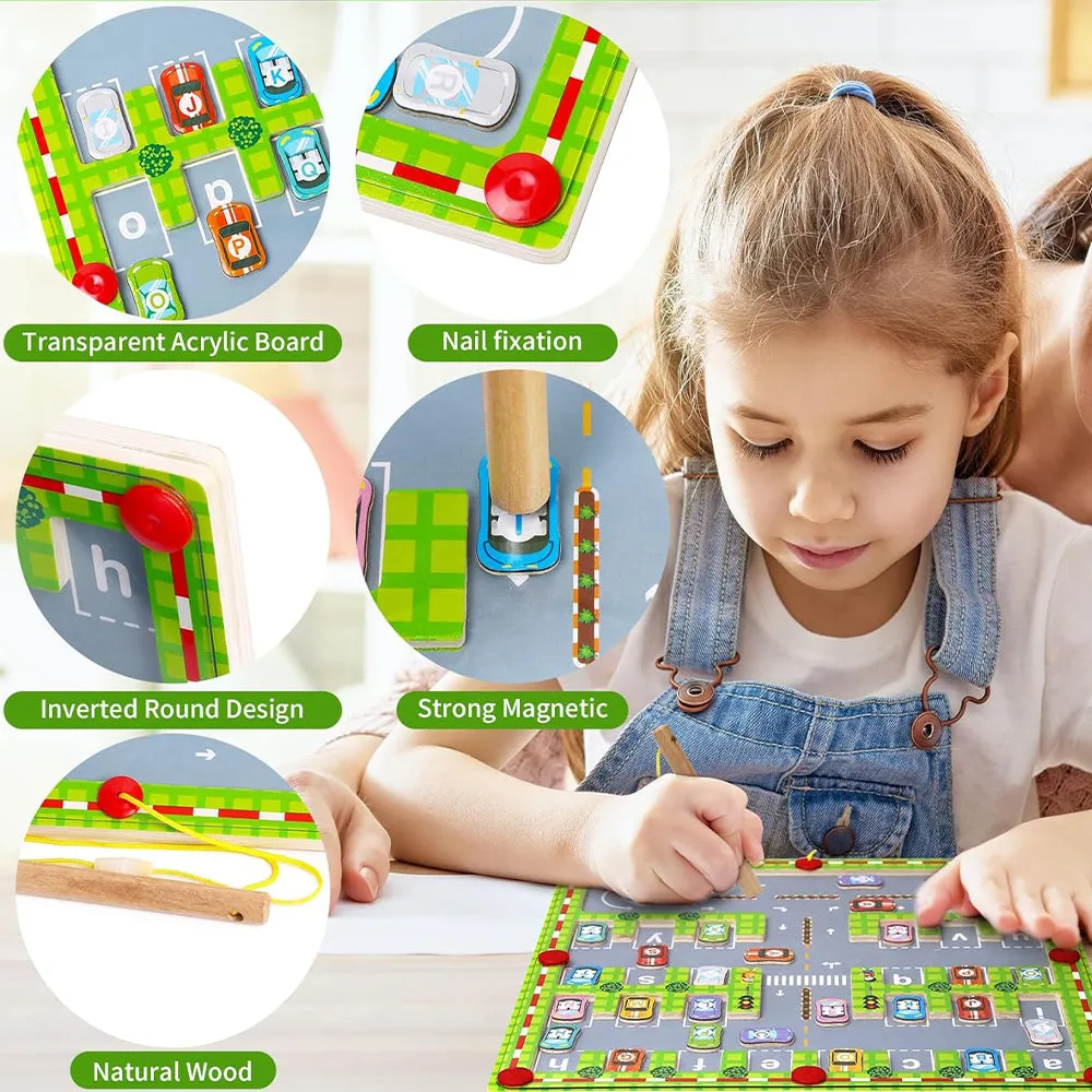 Magnetic Alphabet Maze Letter Puzzle Montessori Educational Toys