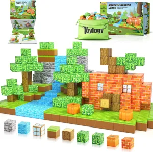 Magnetic Blocks-Build Mine Magnet World Pumpkin Edition Kids Games Toys for Boys Girls 3  Years Old Magnetic STEM Construction Toys Ages 4-6 6-8 5-7 for Halloween Birthday Gifts
