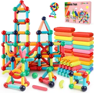 Magnetic Building Blocks - STEM Learning Toys for Kids 3 , Montessori Sensory Toys with Stronger Magnets, Creative Construction Kit Gift for Boys & Girls