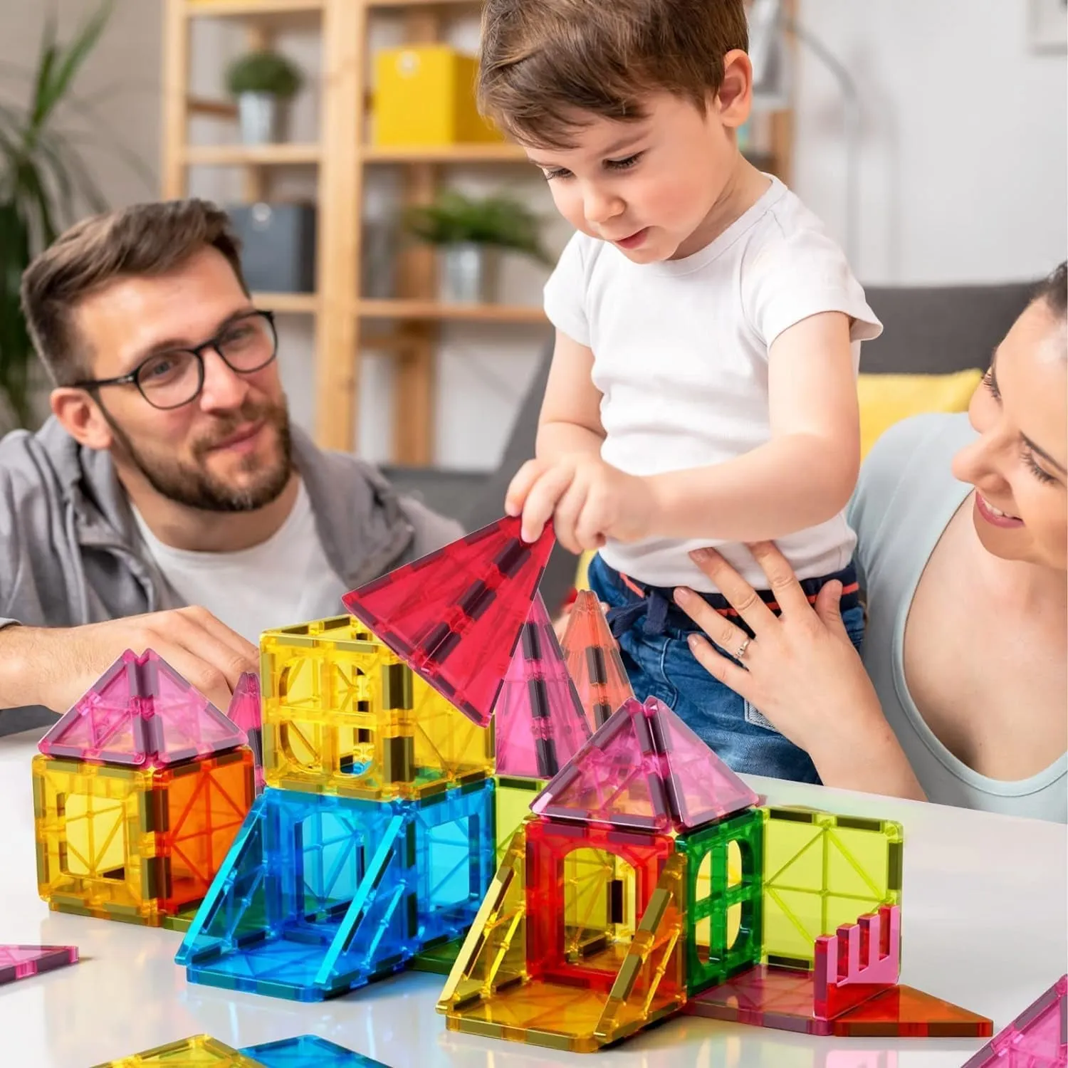 Magnetic Tiles Building Blocks Set for Boys Girls Preschool Educational Magnet Construction Kit Stacking STEM Toys Christmas Birthday Gifts for Kids Toddlers 3 4 5 6 7 8 9 10   Year Old