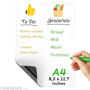 Magnetic Whiteboard for Fridge 8.5x12 inch A4   Magnetic Dry Erase