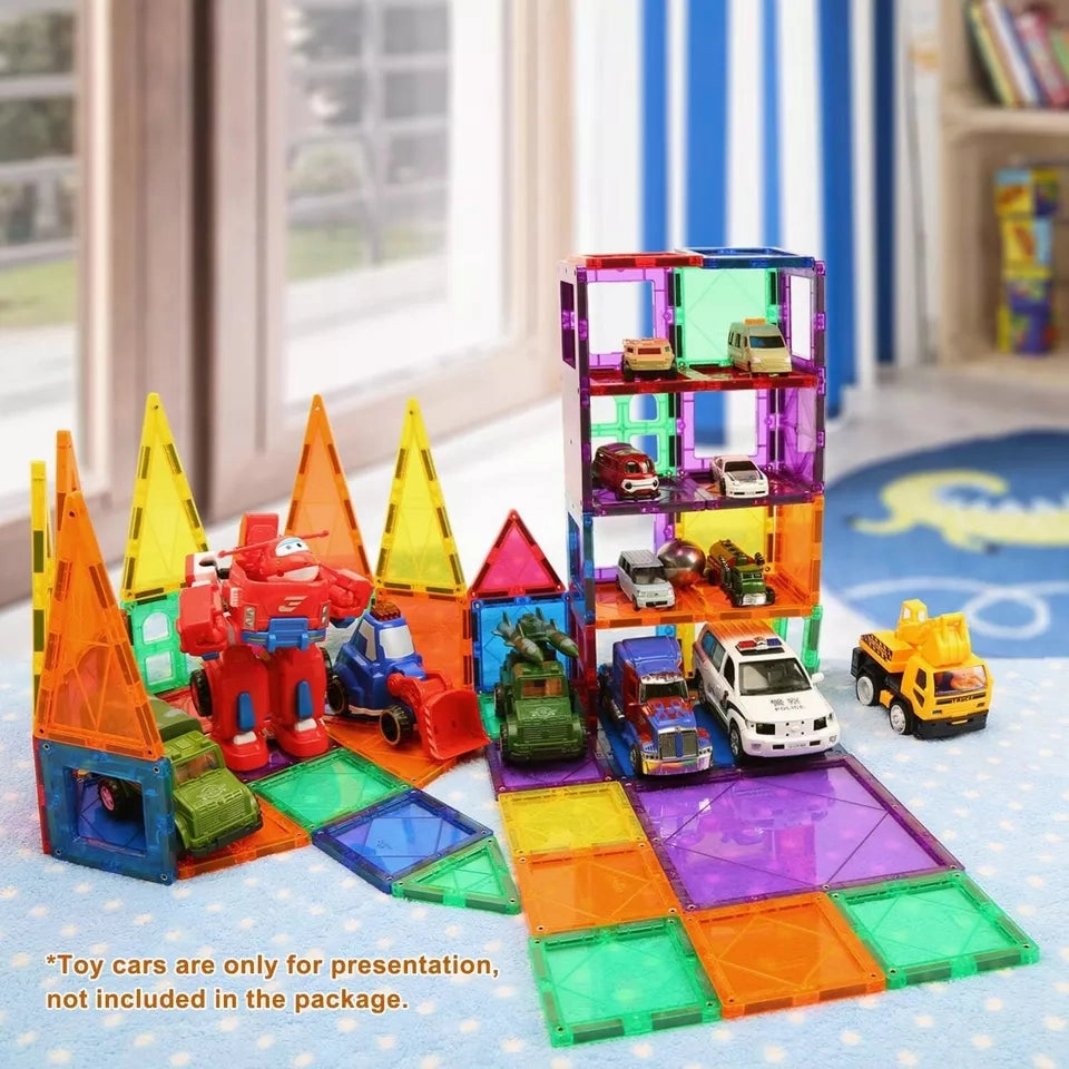 Magnetic Building Tiles Transparent Blocks Toy