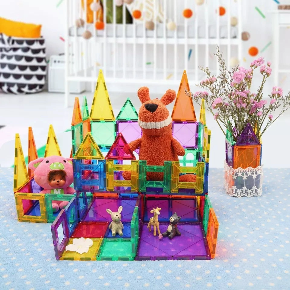 Magnetic Building Tiles Transparent Blocks Toy