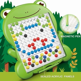 Magnetic Drawing Board for Kids,Doodle Board with Magnetic Pen and Beads,Magnetic Dot Art