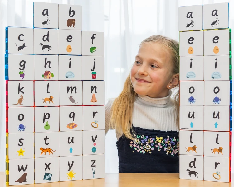 Magnetic Tile Topper - Alphabet Lower Case Pack (40 Piece)