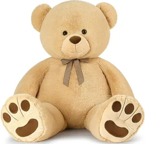 MaoGoLan 43 Inch Giant Teddy Bear Stuffed Animal, Big Stuffed Bear for Baby Shower Life Size Large Teddy Bear for Girlfriend Boyfriend Wife Children（Light Brown）
