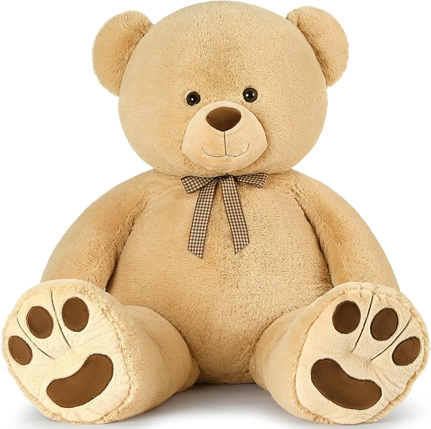 MaoGoLan 43 Inch Giant Teddy Bear Stuffed Animal, Big Stuffed Bear for Baby Shower Life Size Large Teddy Bear for Girlfriend Boyfriend Wife Children（Light Brown）