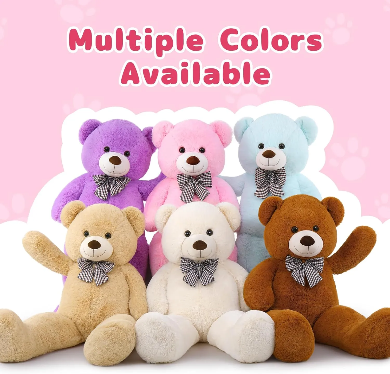 MaoGoLan Giant Teddy Bear 4 Feet,Adorable and Cuddly Big Teddy Bear Stuffed Animal 47", Pink Teddy Bear Plush Gift Decoration for Baby Shower,Party,Birthday,Valentines Day