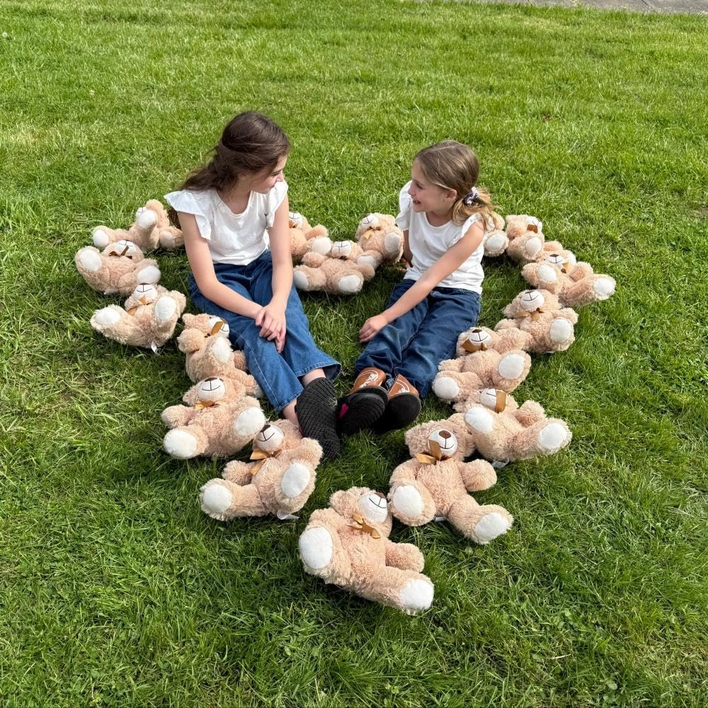 MaoGoLan 7Pcs Bulk Soft Stuffed Animals - Baby Shower, Wedding, Party, Engagement - 13.5" Cuddly Mini Teddy Bears Centerpiece