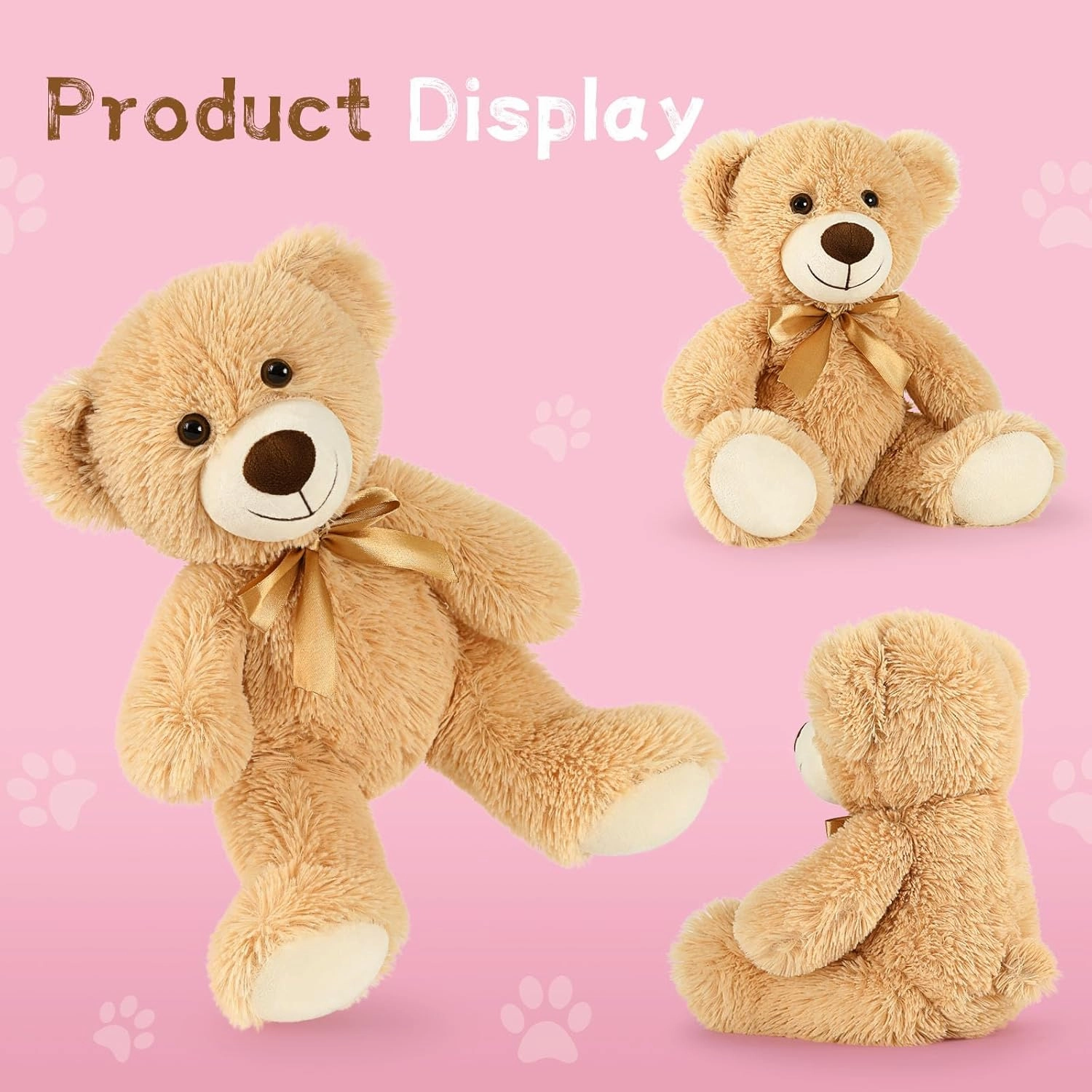 MaoGoLan 7Pcs Bulk Soft Stuffed Animals - Baby Shower, Wedding, Party, Engagement - 13.5" Cuddly Mini Teddy Bears Centerpiece