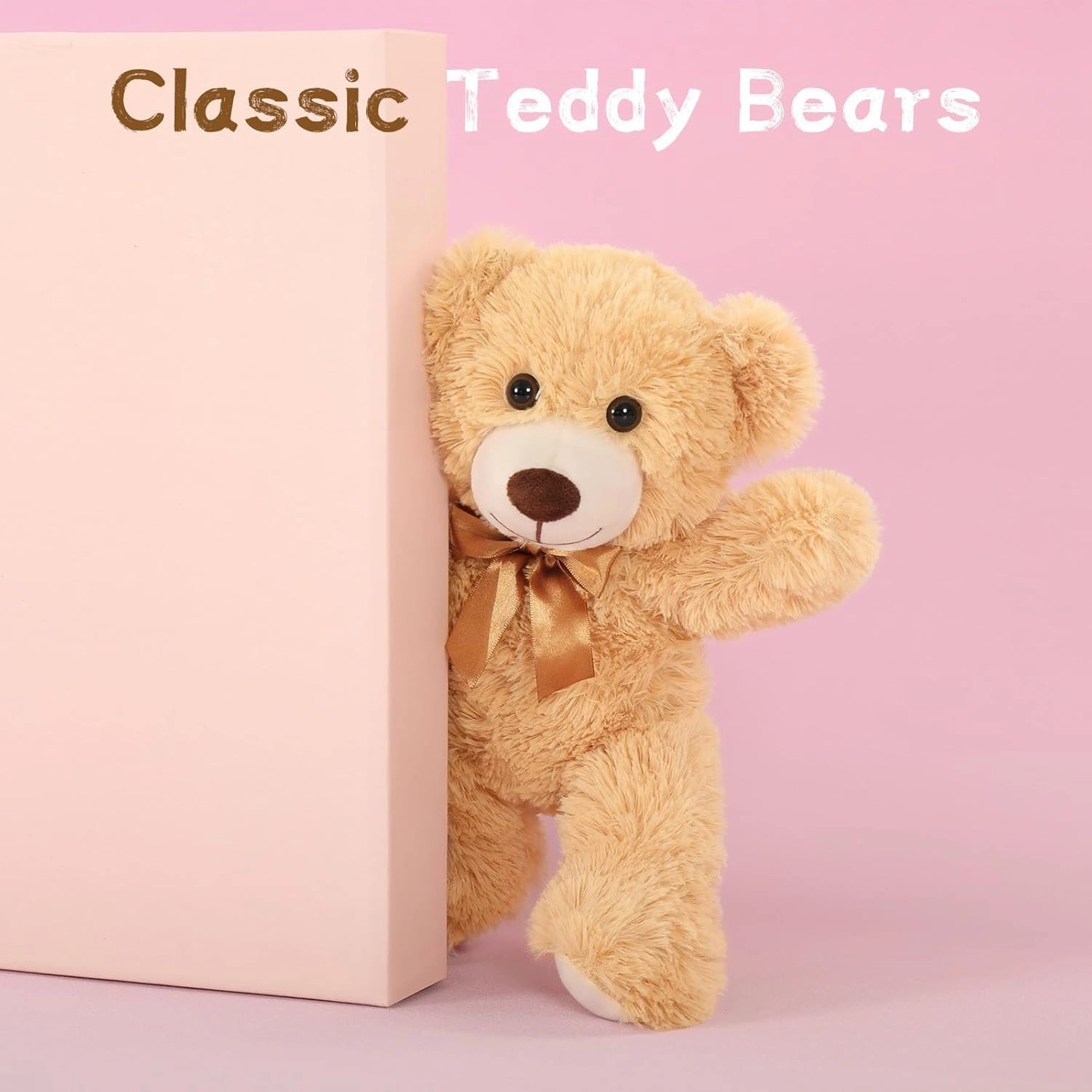MaoGoLan 7Pcs Bulk Soft Stuffed Animals - Baby Shower, Wedding, Party, Engagement - 13.5" Cuddly Mini Teddy Bears Centerpiece