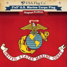 Marine Corps Flag by USA Flag Co. is 100% American Made: The BEST 3x5 Outdoor USMC Flag, Made in the USA (3 by 5 foot)
