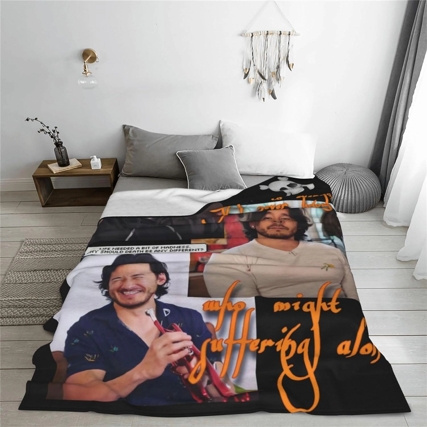 Markipliers Fleece Throw Blanket Flannel Air Conditioning Quilt for Couch Camping Travel 60"x50"