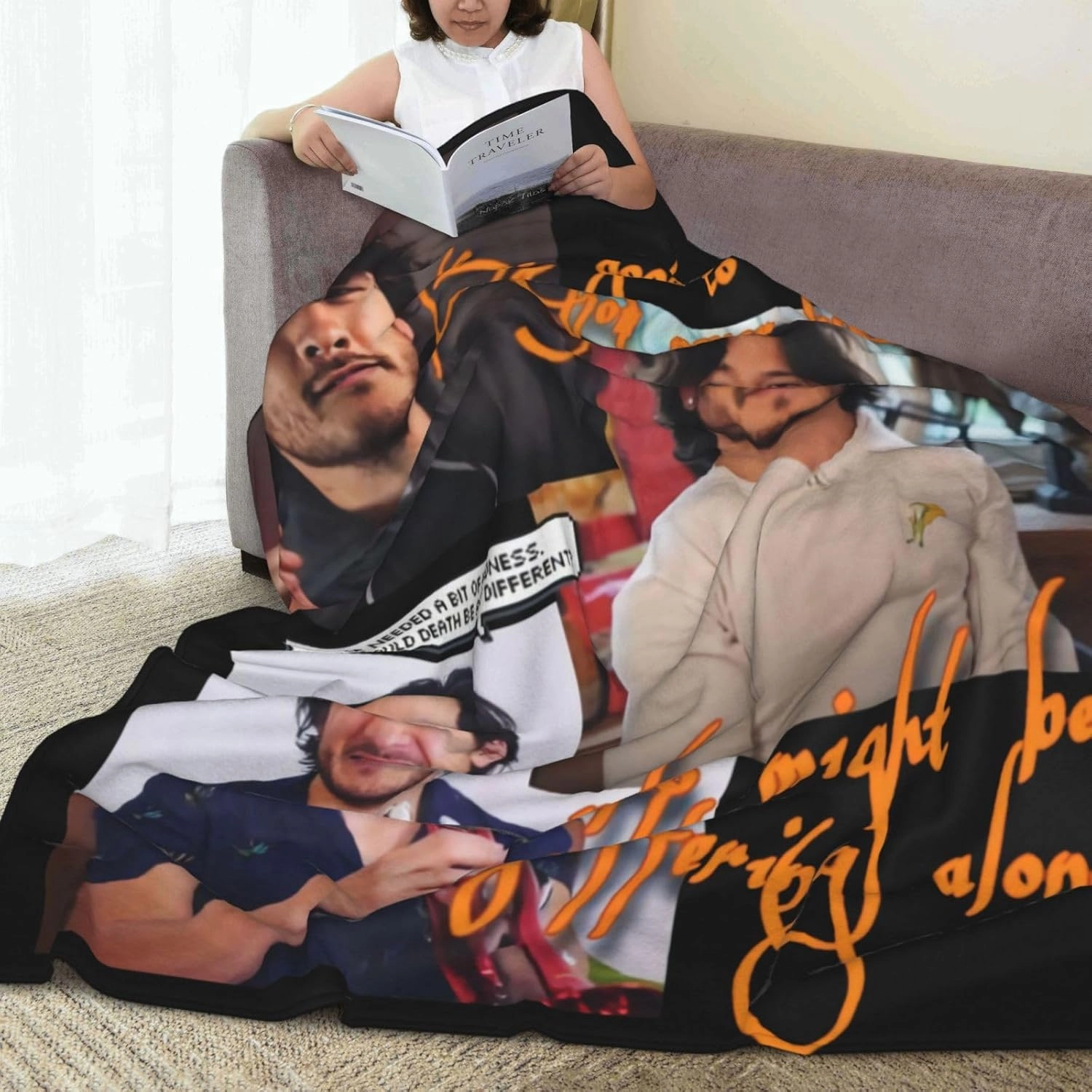 Markipliers Fleece Throw Blanket Flannel Air Conditioning Quilt for Couch Camping Travel 60"x50"