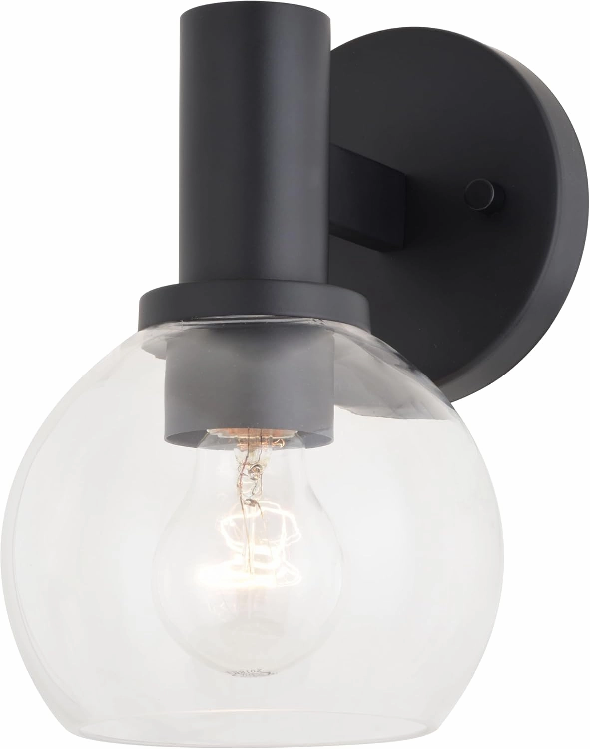 Marshall 1 Light LED Compatible Black Transitional Bathroom Vanity Wall Fixture Clear Glass