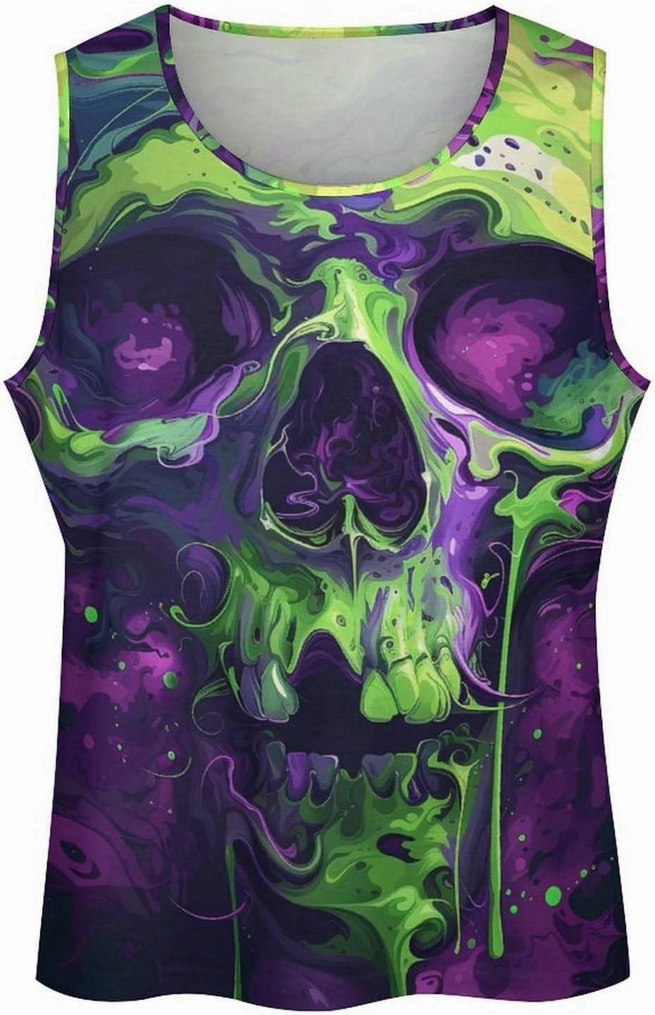 MARSVOVO Mens US Flag Tank Tops Skull Graphic Print Sleeveless Crew Neck Western Shirts for Men Fashion Vest