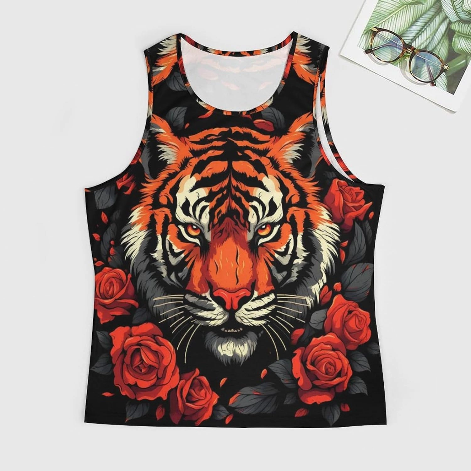 MARSVOVO Tank Tops for Men Animal Print Sport Tank Summer Sleeveless Workout T-Shirts Fitness Vest Athletic Undershirts