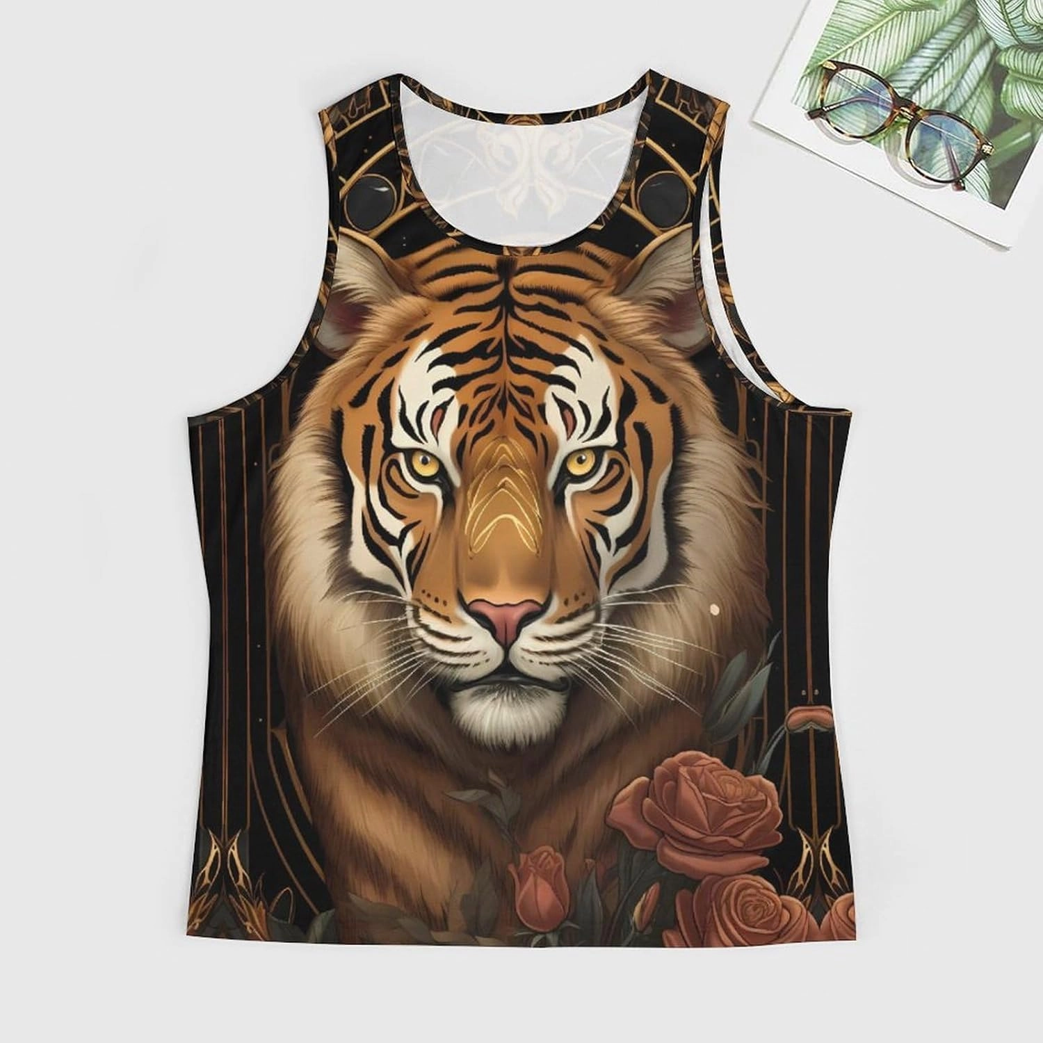 MARSVOVO Tank Tops for Men Animal Print Sport Tank Summer Sleeveless Workout T-Shirts Fitness Vest Athletic Undershirts