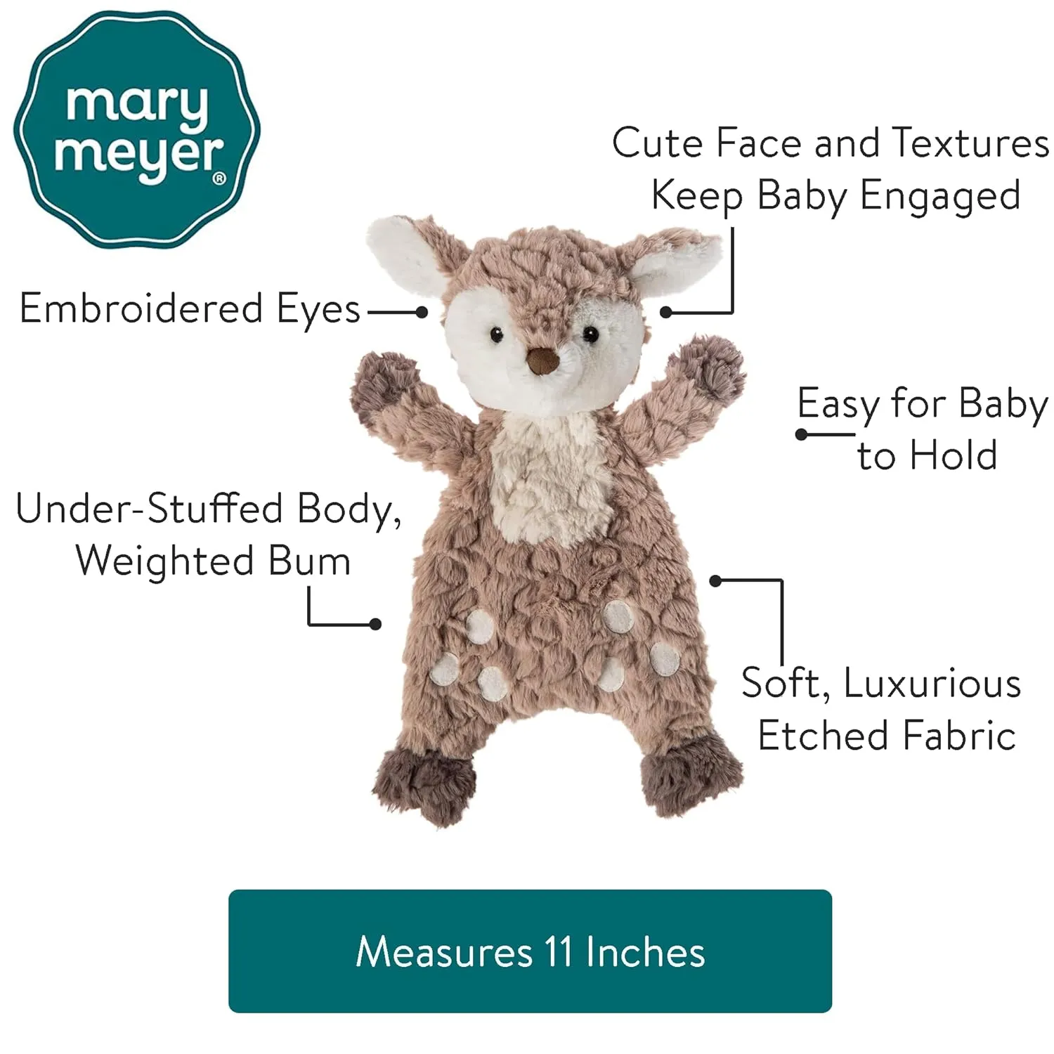 Mary Meyer Putty Nursery Lovey Soft Toy, 11-Inches, Fawn