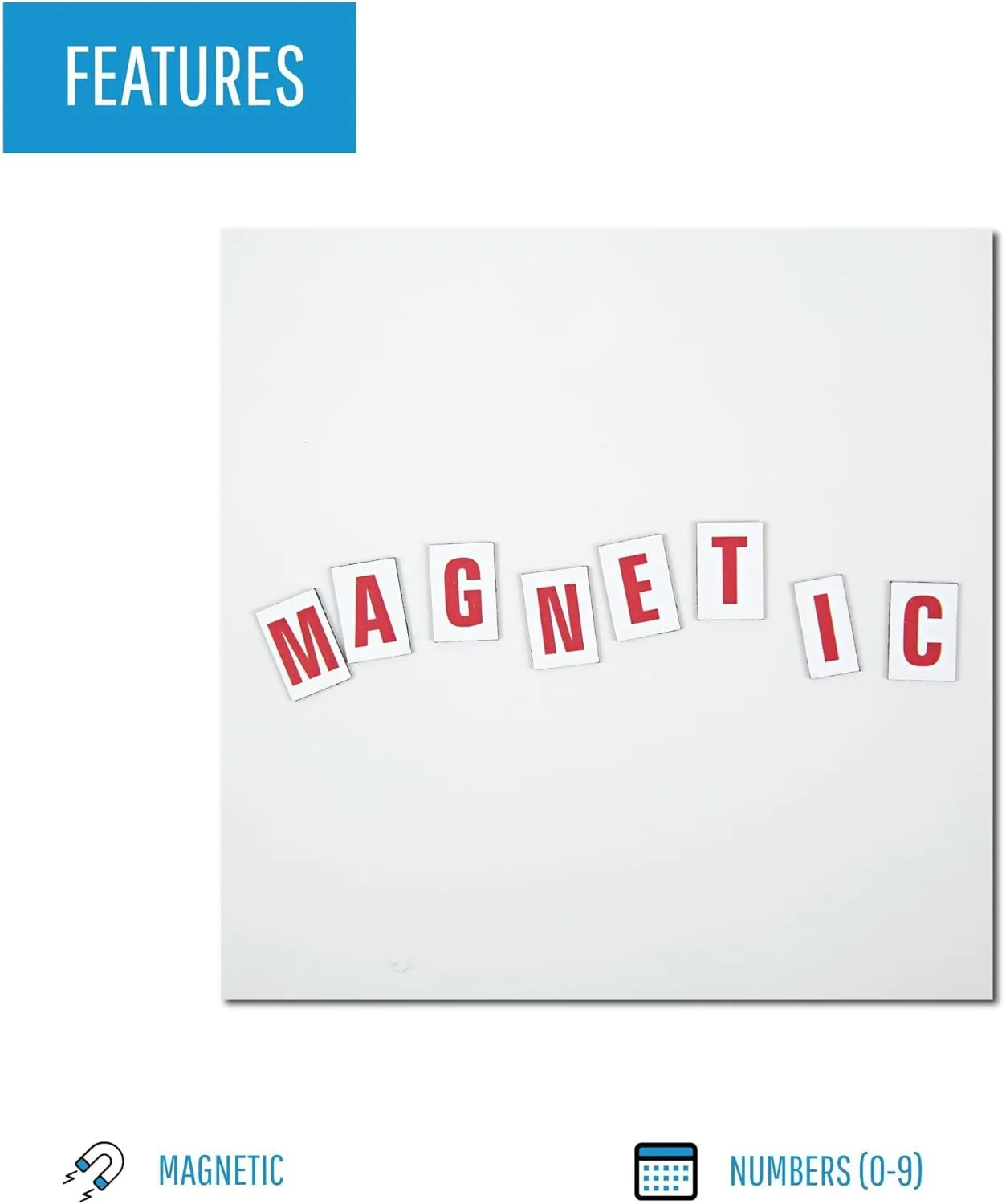 MasterVision Magnetic Letters, 1/2" x 3/4", Red on White, 120 Pieces