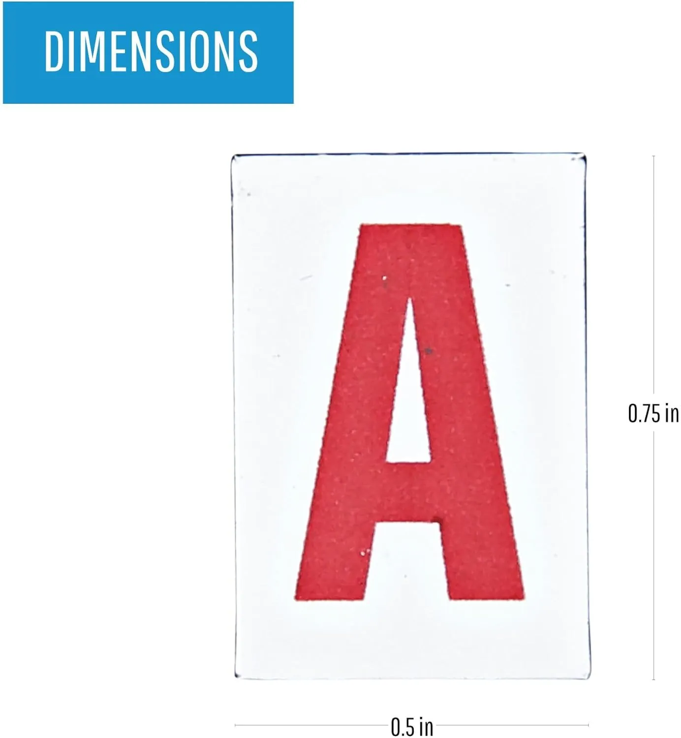MasterVision Magnetic Letters, 1/2" x 3/4", Red on White, 120 Pieces