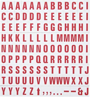 MasterVision Magnetic Letters, 1/2" x 3/4", Red on White, 120 Pieces