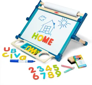 Melissa & Doug Deluxe Double-Sided Tabletop Easel (Arts & Crafts, 42 Pieces, 17.5” H x 20.75” W x 2.75” L, Great Gift for Girls and Boys - Best for 3, 4, 5 Year Olds and Up),Gold