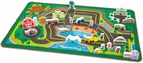 Melissa & Doug PAW Patrol Activity Rug - Adventure Bay (22 Pieces) PAW Patrol Town Mat with Wooden Toys for Ages 3 