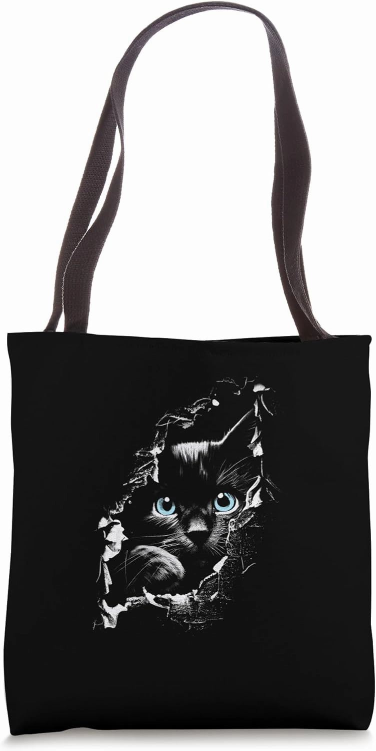 Midnight Gaze - Feline Mystique Adventure Apparel Tote Bag