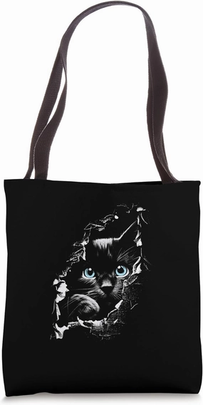 Midnight Gaze - Feline Mystique Adventure Apparel Tote Bag
