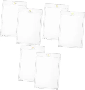 Milisten 3sets Magnetic Card Holder Transparent Acrylic Protector for Trading Cards Hard Display Case High Transparency Design 2pcs*3