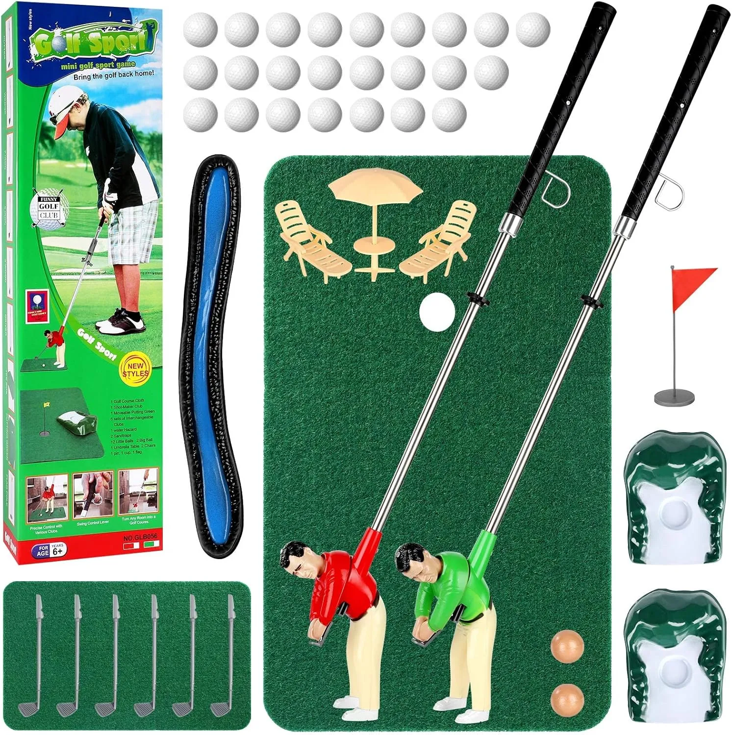 Mini Golf Toys for Kids/Adult, Retirement Gift Two Mini Golfers for Parent-Child Interaction, Fun Play Golf Indoor Games, Family Game for 6 7 8 9 Year Old Boys Girls