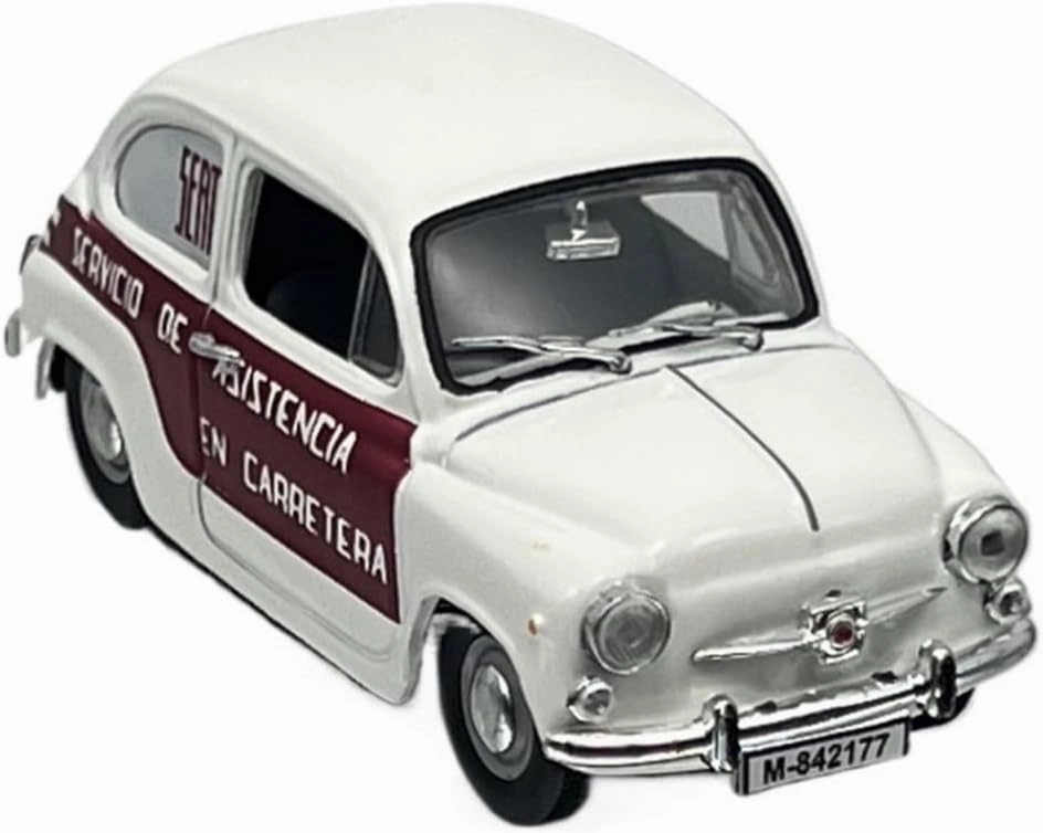Mini Cars Replica 1/43 for Seat 600 Van Metal Miniature Enclosed Van Model (White) Adult Collection Entryway Display Race Car Birthday Party Decorations