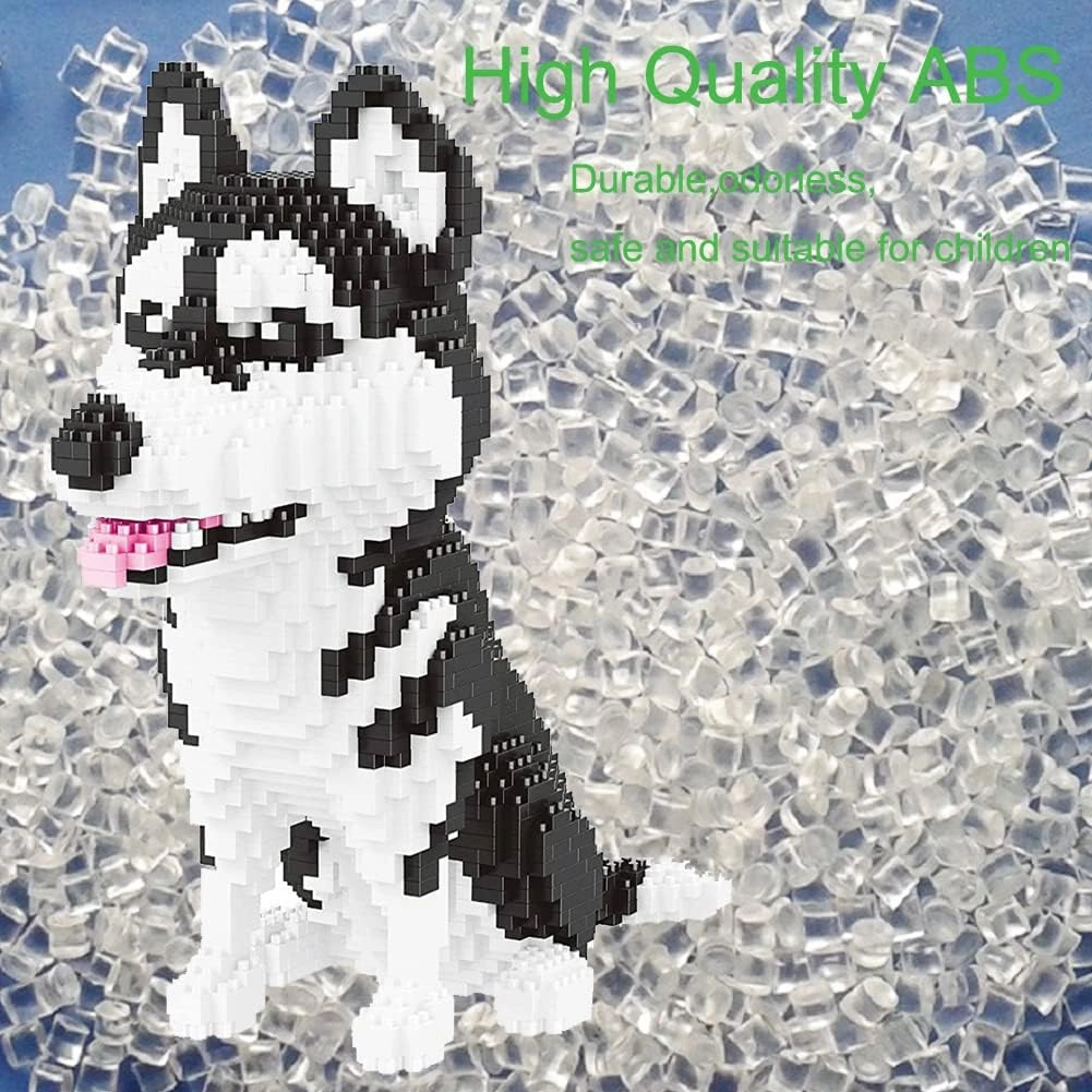 Mini Dog Building Blocks 950PCS 3D Puzzle Building Blocks Set Toys Gifts for Kids or Adults Husky 14 