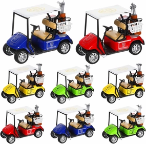 Mini Golf Cart Model Toy Metal Pull Back Action Cart 1:36 Scale Golfcart Pullback Vehicle for Boys Girls Toys Dollhouse Cake Toppers Decor, 3.9 Inch (4 Pcs)