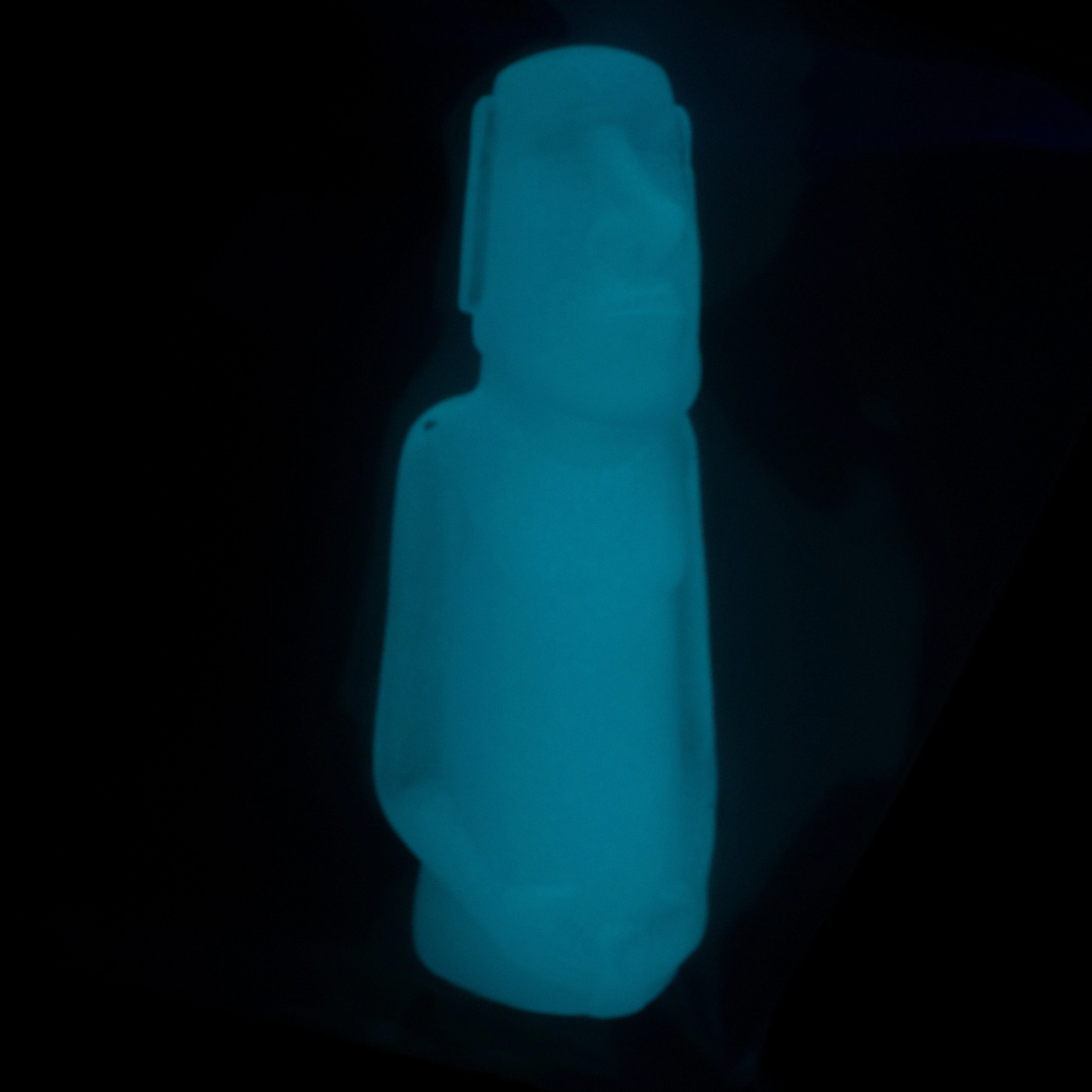 Mini Moai Figure, Blue Ice Glow in the Dark