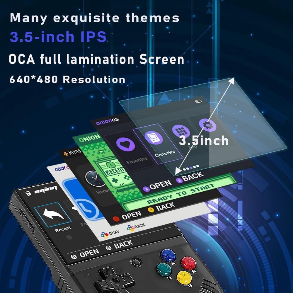 Mini Plus Retro Gaming Console with Portable Case, Handheld Game Console with 3000mAh Battery 3.5'' IPS Screen, Compatible with a Large Variety of Classic Games. Support WiFi & RTC