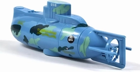 Mini RC Boat Toy Remote Control Tourist Submarine Underwater Electric Fish Tank Diving Child's Birthday Present(Blue)