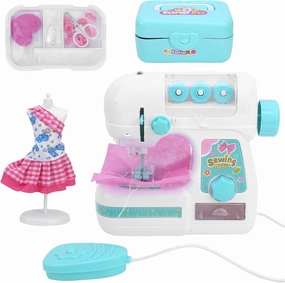 Mini Sewing Machine, Educational Electric Kids Sewing Kit, DIY Interesting for Kids Over 4 Years Old Boys and Girls Birthday Gifts