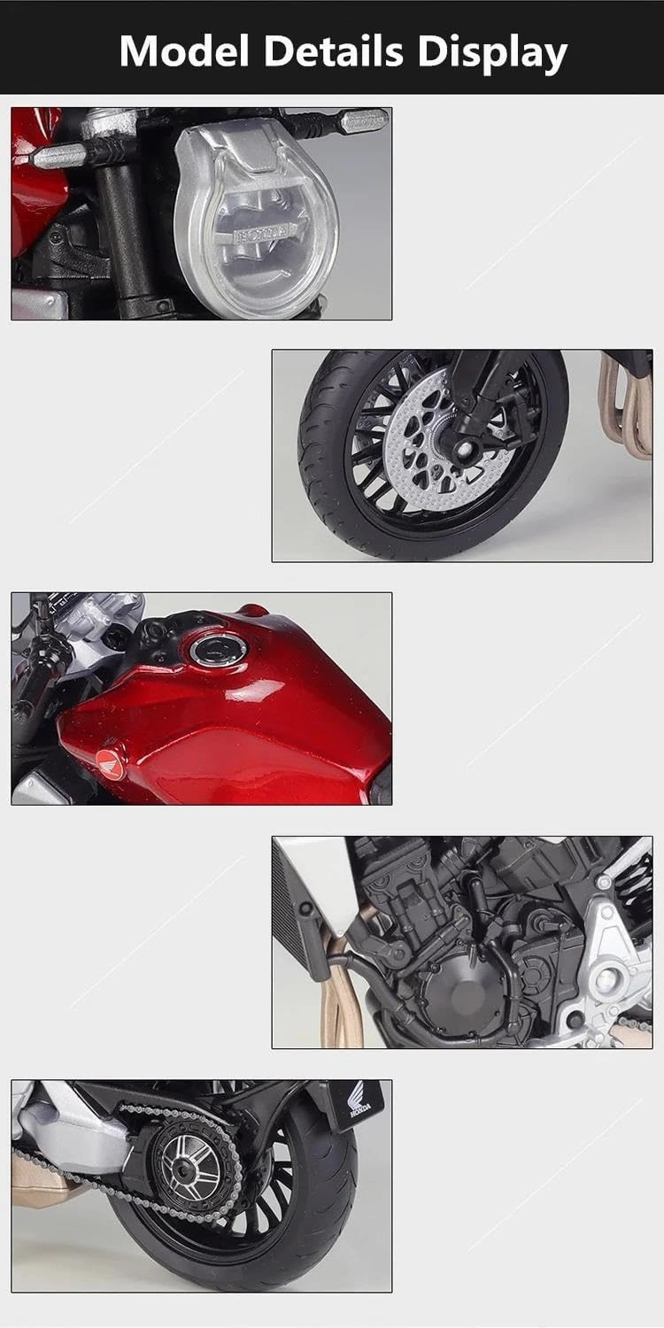 Mini Simulation Motorcycle Toys 1:12 for Honda CB1000R Alloy Racing Motorcycle Model Children's Gift Adult for Boys(Red)