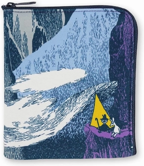 Miyamoto 05947 Moomin Outdoors Flat Mini Pouch, Tent, Purple, Approx. 5.9 x 5.1 inches (15 x 13 cm)