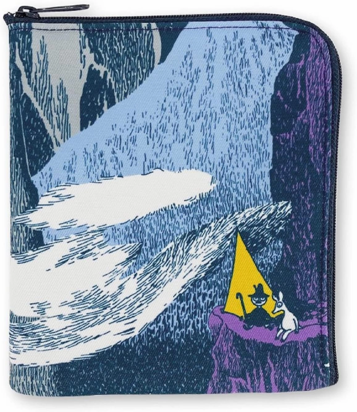 Miyamoto 05947 Moomin Outdoors Flat Mini Pouch, Tent, Purple, Approx. 5.9 x 5.1 inches (15 x 13 cm)