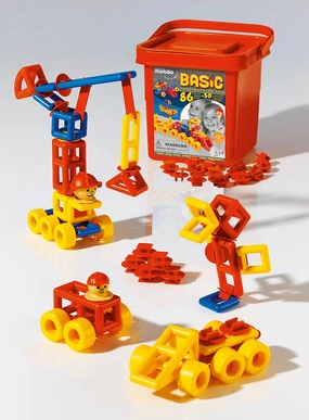 Mobilo Basic Bucket set NEW 86pc   30 Construction Blueprints Creative Construction Toy Build Play Learn for Children STEM Cognitive Developmental Toys for Toddlers Best Seller 3yrs 